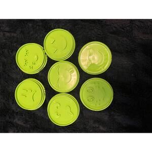Set of 7 Green Emoji Face Cookie Stamps